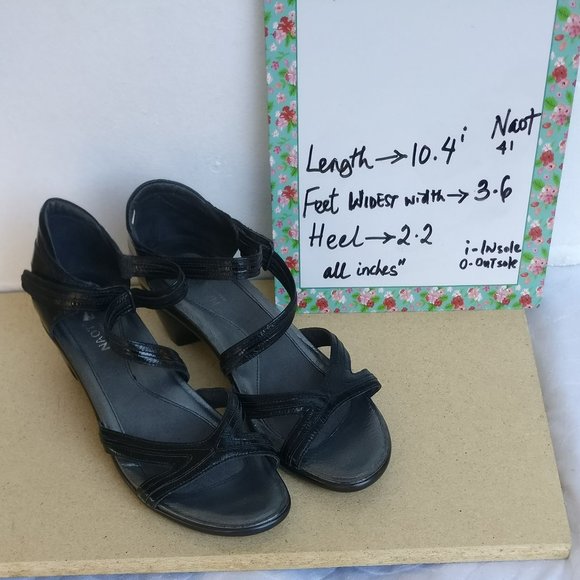 Naot Waterproof Shiny Patent Leather Low Heel Dress Sandal Wmn 41/10us/8uk - Picture 14 of 14